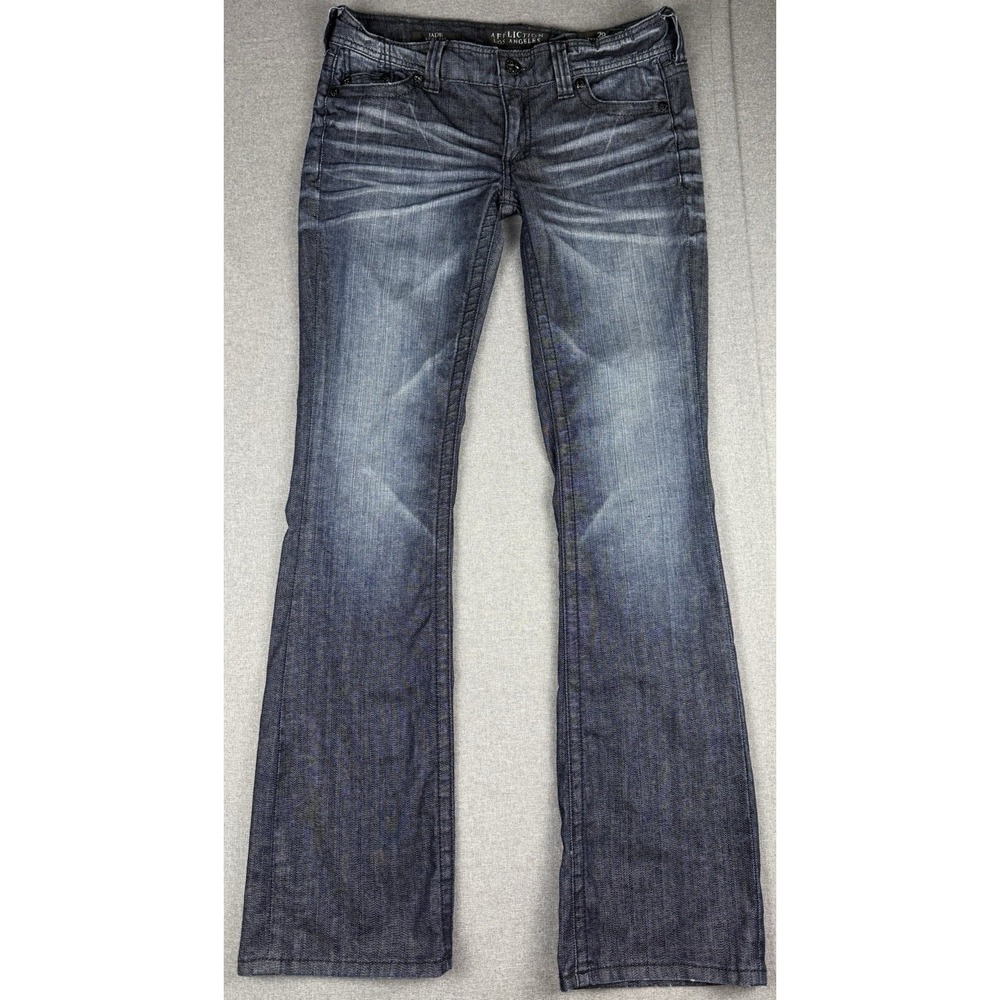 Affliction Jade Bootcut Jeans Women's 29 Gray Wash Stretch Embellished Y2K